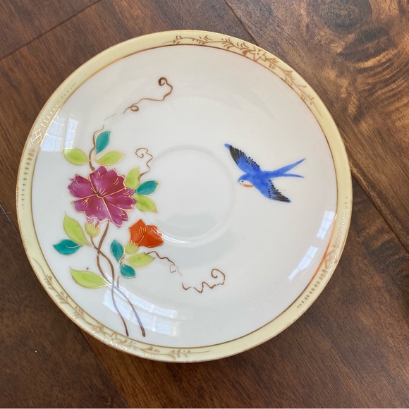 Vintage Nippon Japan Hand Painted Tea Cup and Saucer - Picture 6 of 10